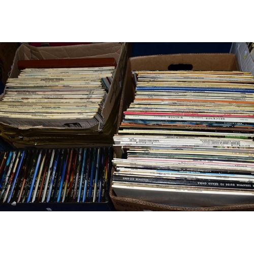 448 - FOUR BOXES OF RECORDS AND CDS, to include boxed set 'The Classical Mood', cd's, mainly classical, Ja... 