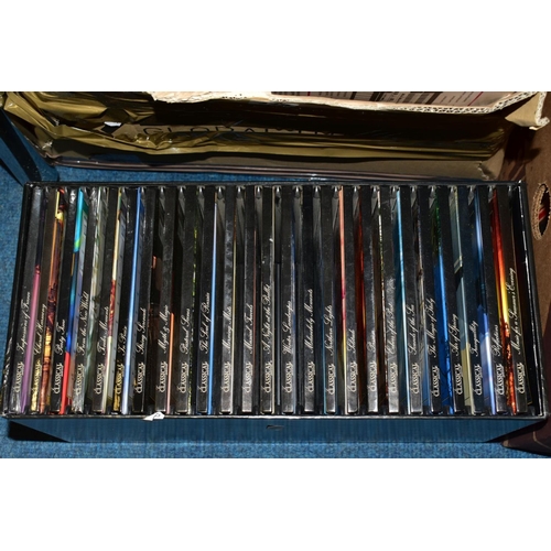 448 - FOUR BOXES OF RECORDS AND CDS, to include boxed set 'The Classical Mood', cd's, mainly classical, Ja... 