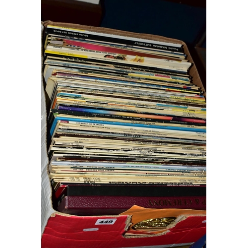 449 - A BOX OF RECORDS, to include classical, shows etc