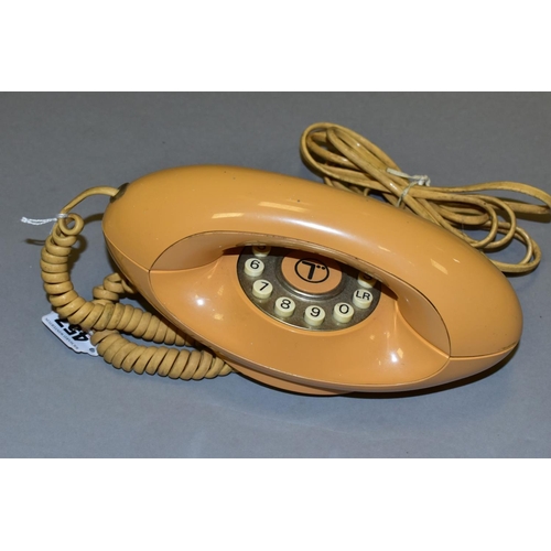 457 - A B.T. GENIE PUSH BUTTON TELEPHONE, in caramel plastic, some signs of use and wear, wired for modern... 