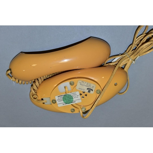 457 - A B.T. GENIE PUSH BUTTON TELEPHONE, in caramel plastic, some signs of use and wear, wired for modern... 