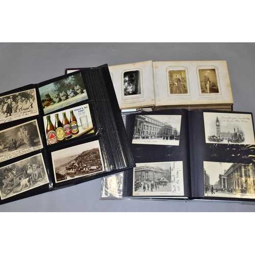 461 - POSTCARDS AND PHOTOGRAPHS, two albums containing approximately three hundred postcards and greetings... 