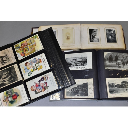 461 - POSTCARDS AND PHOTOGRAPHS, two albums containing approximately three hundred postcards and greetings... 