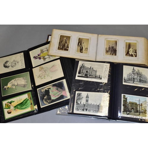 461 - POSTCARDS AND PHOTOGRAPHS, two albums containing approximately three hundred postcards and greetings... 