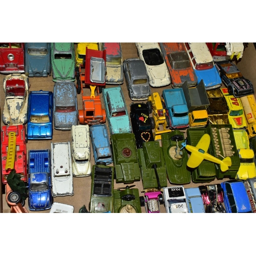 466 - A QUANTITY OF UNBOXED AND ASSORTED PLAYWORN DIECAST VEHICLES, to include Spot-On-Fiat 500 No. 185, D... 