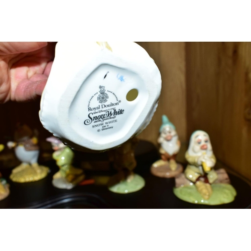 478 - ROYAL DOULTON WALT DISNEY SNOW WHITE AND THE SEVEN DWARFS FIGURES, 'Snow White' SW9, 'Doc' SW010, Gr... 