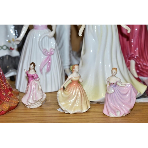 491 - A GROUP OF FIGURINES, comprising eleven Royal Doulton 'Tender Moment' (Impressions) HN4192, Paula HN... 