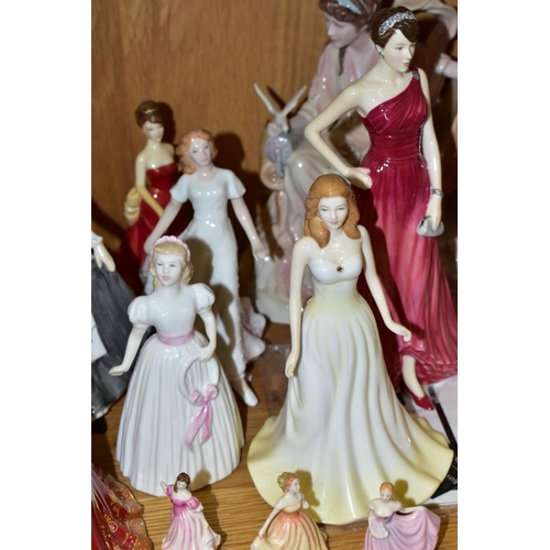 491 - A GROUP OF FIGURINES, comprising eleven Royal Doulton 'Tender Moment' (Impressions) HN4192, Paula HN... 