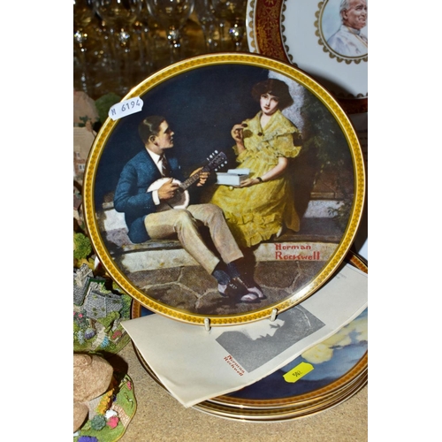 502 - TWENTY FIVE COLLECTORS PLATES, to include four Norman Rockwell designs, ten Chelsea Flower Show plat... 