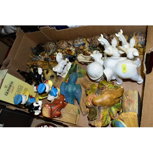 503 - THREE BOXES AND LOOSE DINNERWARES AND ORNAMENTS ETC, to include Johnsons Eternal Belle part dinner s... 