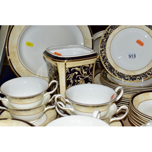 513 - A WEDGWOOD CORNUCOPIA PART DINNER SERVICE, comprising five teacups (one rings dull), seven saucers, ... 