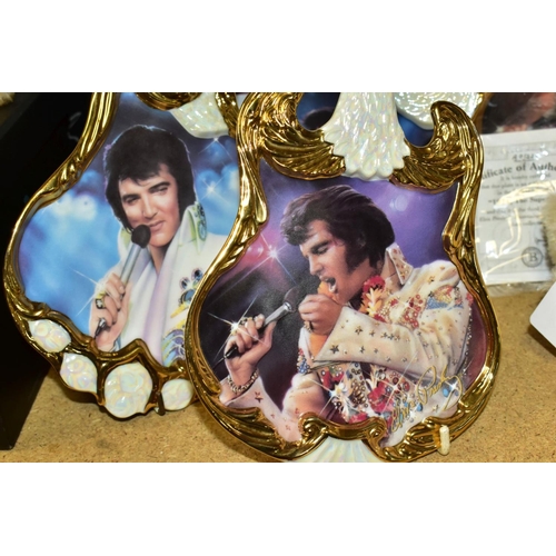 543 - ELVIS PRESLEY INTEREST, comprising five boxed Bradford Exchange guitar shaped limited edition plates... 