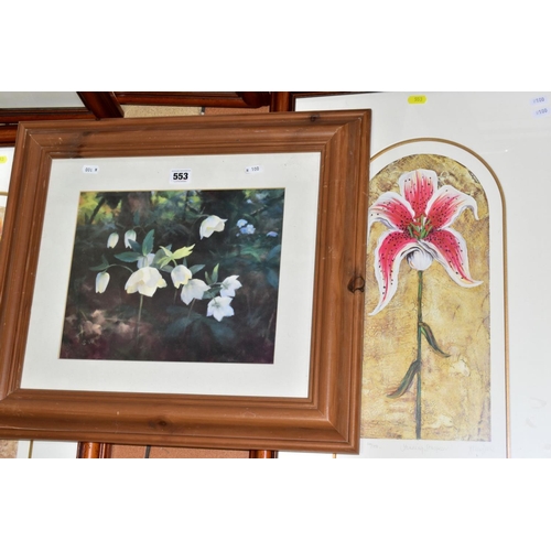 553 - ELEVEN FRAMED PRINTS, four Kelly Jane limited edition flower prints, signed with certificates, repro... 