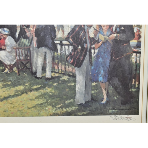 560 - SHERREE VALENTINE DAINES (BRITISH 1959), a limited edition Henley Regatta print 213/850, signed to l... 