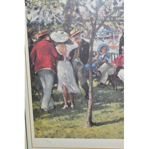 560 - SHERREE VALENTINE DAINES (BRITISH 1959), a limited edition Henley Regatta print 213/850, signed to l... 