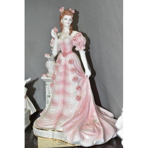 569 - TWO LIMITED EDITION COALPORT FIGURINES FROM ENGLISH ROSE COLLECTION, 'English Elegance' 1994 No.608/... 