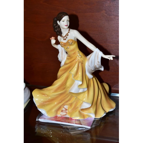 571 - FOUR ROYAL DOULTON PRETTY LADIES FIGURES, comprising 'Forever Autumn' HN5108 with certificate, Figur... 