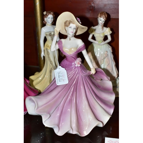 575 - FOUR COALPORT LADIES OF FASHION FIGURES, comprising 'Helena', 'Karen' Figure of the Year 1996 (certi... 