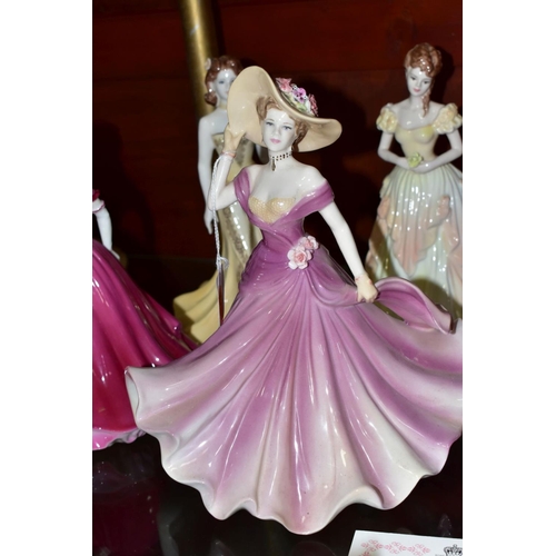 575 - FOUR COALPORT LADIES OF FASHION FIGURES, comprising 'Helena', 'Karen' Figure of the Year 1996 (certi... 