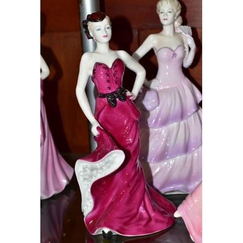 578 - FOUR COALPORT LADIES OF FASHION FIGURES, 'Lady in Lace', 'Sophisticated Lady', 'Veronica' and 'Boler... 