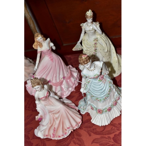 587 - FOUR ROYAL WORCESTER FIGURES, comprising two limited edition from Splendour At Court series, 'A Roya... 