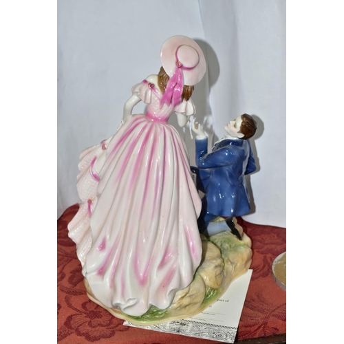 590 - A ROYAL WORCESTER LIMITED EDITION FIGURE GROUP, FROM AGE OF ROMANCE, 'With Love' No 477/500,  modell... 