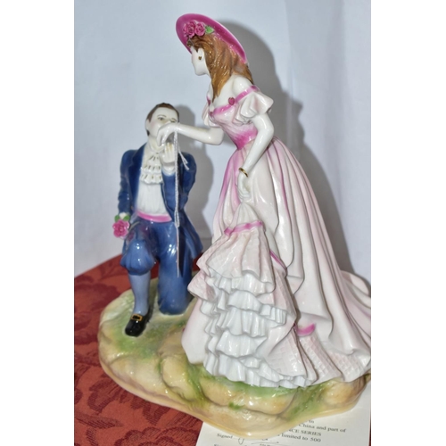 590 - A ROYAL WORCESTER LIMITED EDITION FIGURE GROUP, FROM AGE OF ROMANCE, 'With Love' No 477/500,  modell... 