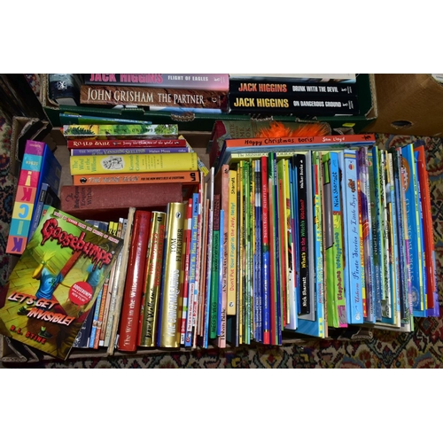 604 - BOOKS, a large collection of approximately 225 titles in six boxes to include childrens stories (the... 