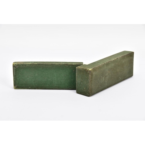 61 - A VINTAGE 'ROLEX' WRISTWATCH CASE, rectangular form, worn green fabric to the outer (condition:- wea... 