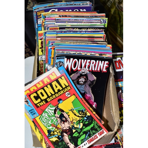 611 - A BOX OF WOLVERINE AND CONAN COMICS to include Wolverine 1-42 complete run, two copies of No1, other... 