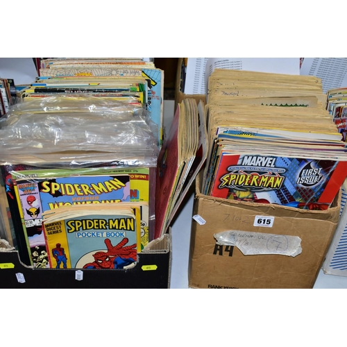 615 - TWO BOXES OF SPIDER-MAN COMICS etc to include Spider-Man and  the Zoids number 1-51, Ultimate Spider... 