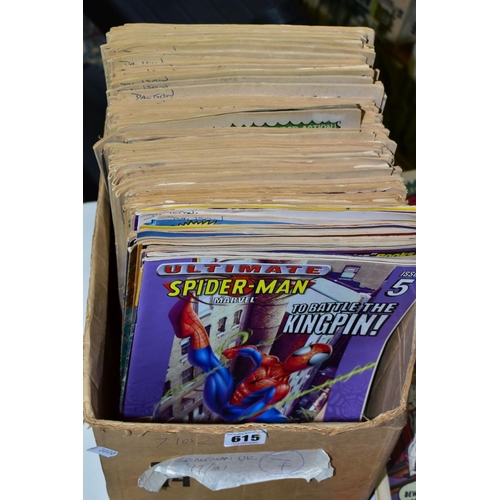 615 - TWO BOXES OF SPIDER-MAN COMICS etc to include Spider-Man and  the Zoids number 1-51, Ultimate Spider... 