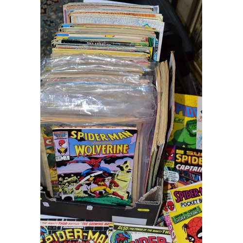 615 - TWO BOXES OF SPIDER-MAN COMICS etc to include Spider-Man and  the Zoids number 1-51, Ultimate Spider... 