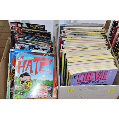 622 - FIVE BOXES OF ASSORTED COMICS, ETC, to include Electric Soup, Blast, Mad, Deadline, Toxic, World of ... 