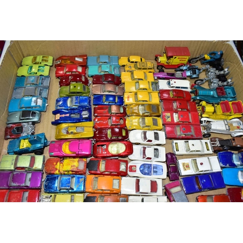 645 - A QUANTITY OF UNBOXED AND ASSORTED PLAYWORN DIECAST VEHICLES, majority are Matchbox 1-75, Corgi Juni... 