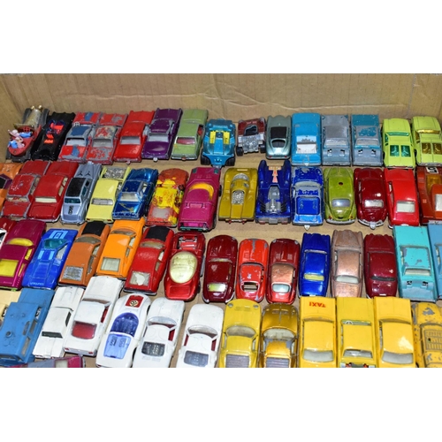 645 - A QUANTITY OF UNBOXED AND ASSORTED PLAYWORN DIECAST VEHICLES, majority are Matchbox 1-75, Corgi Juni... 