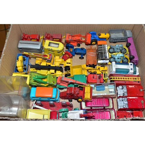 645 - A QUANTITY OF UNBOXED AND ASSORTED PLAYWORN DIECAST VEHICLES, majority are Matchbox 1-75, Corgi Juni... 