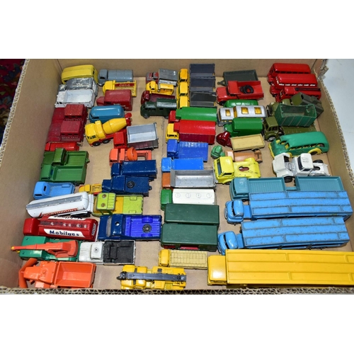 645 - A QUANTITY OF UNBOXED AND ASSORTED PLAYWORN DIECAST VEHICLES, majority are Matchbox 1-75, Corgi Juni... 