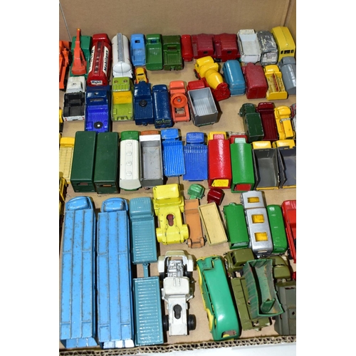 645 - A QUANTITY OF UNBOXED AND ASSORTED PLAYWORN DIECAST VEHICLES, majority are Matchbox 1-75, Corgi Juni... 