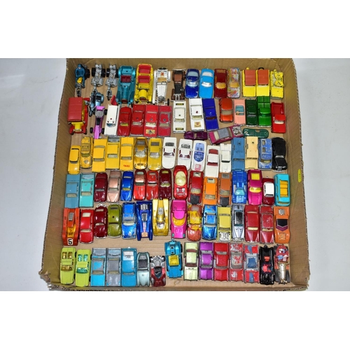 645 - A QUANTITY OF UNBOXED AND ASSORTED PLAYWORN DIECAST VEHICLES, majority are Matchbox 1-75, Corgi Juni... 