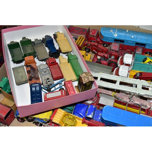 647 - A QUANTITY OF UNBOXED AND ASSORTED PLAYWORN DIECAST VEHICLES, Dinky, Corgi, Matchbox, Crescent and L... 