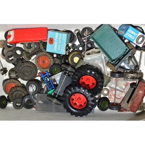 647 - A QUANTITY OF UNBOXED AND ASSORTED PLAYWORN DIECAST VEHICLES, Dinky, Corgi, Matchbox, Crescent and L... 