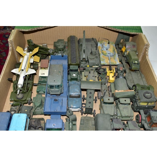 653 - A COLLECTION OF UNBOXED AND ASSORTED DIECAST MILITARY VEHICLE MODELS, to include Corgi, matchbox, So... 