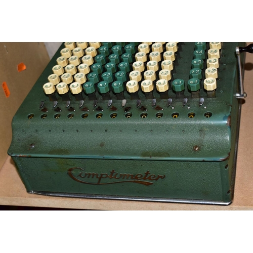 664 - TWO FELT & TARRANT COMPTOMETER ADDING MACHINES, one manual, one electric (not tested), with a quanti... 