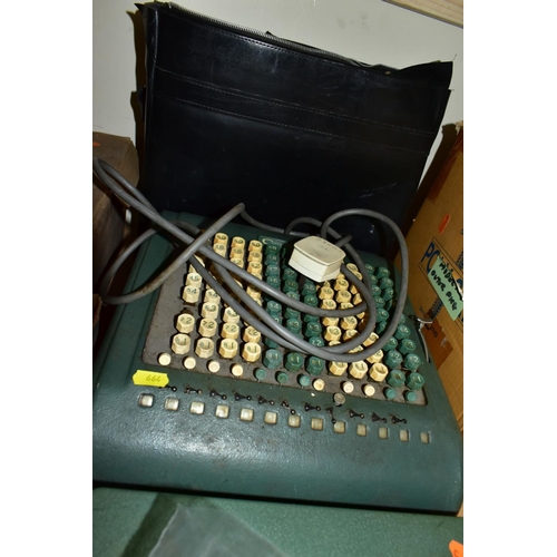 664 - TWO FELT & TARRANT COMPTOMETER ADDING MACHINES, one manual, one electric (not tested), with a quanti... 