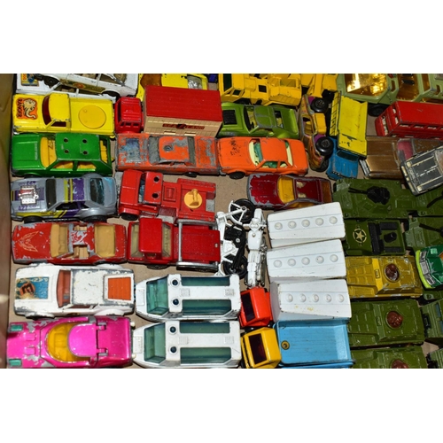 676 - A QUANTITY OF UNBOXED AND ASSORTED PLAYWORN DIECAST VEHICLES, Corgi, Matchbox, Majorette and Tonka, ... 