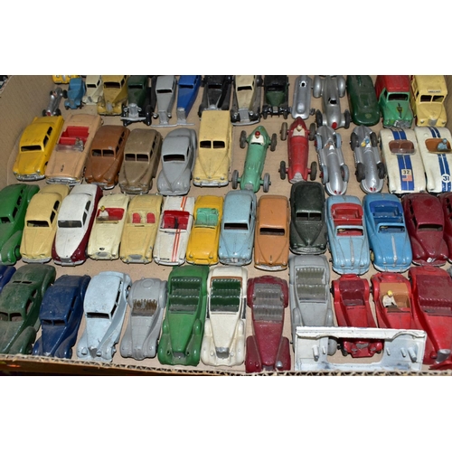 679 - A QUANTITY OF UNBOXED AND ASSORTED DIECAST CARS AND VANS, Spot-On, Dinky, Corgi, Matchbox, Palitoys ... 