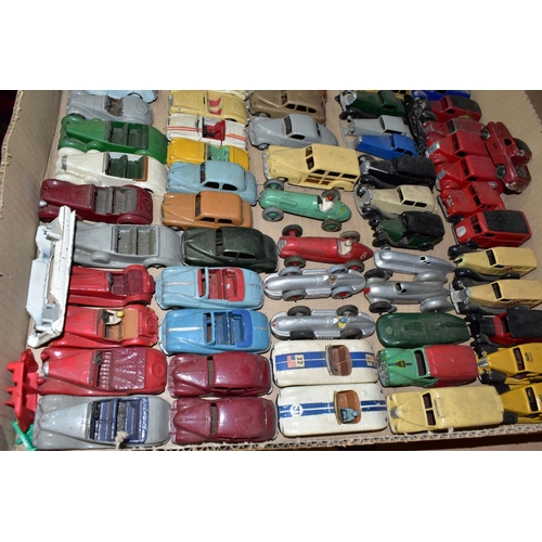 679 - A QUANTITY OF UNBOXED AND ASSORTED DIECAST CARS AND VANS, Spot-On, Dinky, Corgi, Matchbox, Palitoys ... 