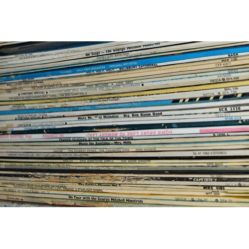 683 - FOUR BOXES AND TWO LP CASES OF RECORDS, largely easy listening and classical, and a small quantity o... 