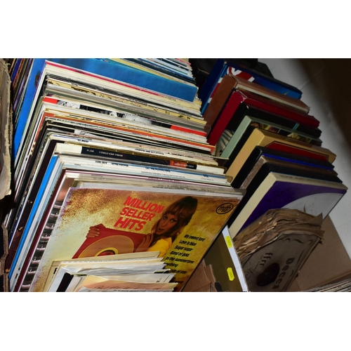 683 - FOUR BOXES AND TWO LP CASES OF RECORDS, largely easy listening and classical, and a small quantity o... 